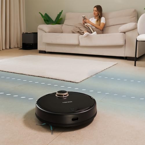 Robot Aspirador Cecotec Conga 13090 Spin Revolution Home&Wash Essential con Base de Autovaciado, Mopas Giratorias, 7000 Pa de Succión, Navegación Láser, Cepillos de Silicona y Lateral, Conectividad Bluetooth y WiFi 2,4/5 GHz, Control por App