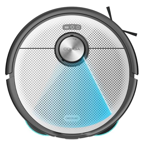 Robot Aspirador y Fregasuelos Cecotec Conga 20090 ProAI con Base de Autovaciado, Corte de Cabello, Dosificador de Jabón, 8000Pa, Tecnología Láser y Control por App