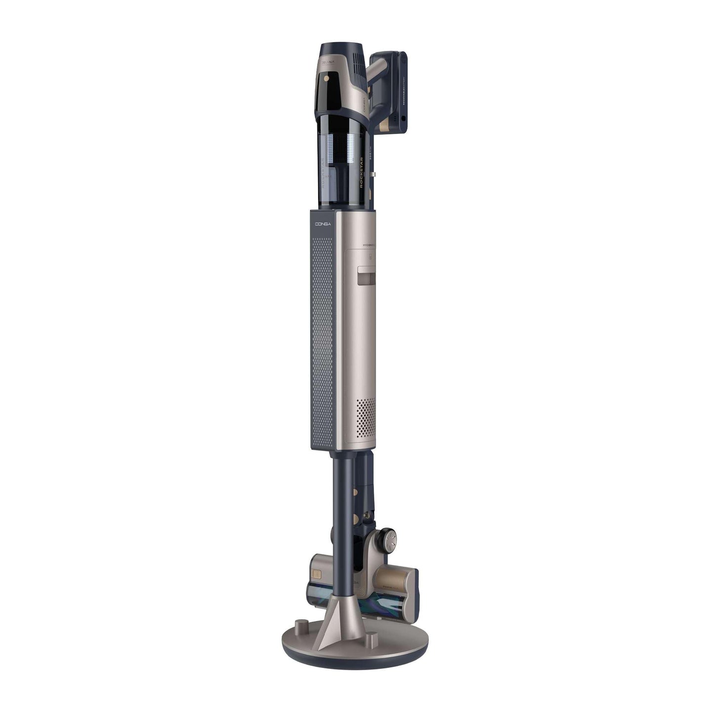 Cecotec Aspiradora Escoba Sin Cable Conga Rockstar 11500 Odyssey Station Connected IA, Máx 300 AW, 800 W, Inteligencia Artificial, App, Hasta 110min autonomía, Base autovaciado, Tubo Flexible, Kit Acc