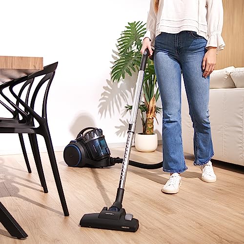 Cecotec Conga Rockstar Multicyclonic XXL Aspirador de Trineo sin Bolsa, 800 W, 20 kPa, Capacidad de 4 L, Filtros de Alta Eficiencia, Tubo Telescópico Metálico, Alcance de 9 m