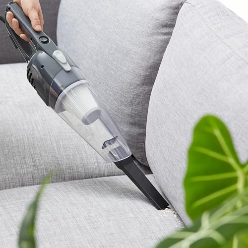 Amazon Basics Aspirador Vertical 2 en 1 con Cable, Motor ECO, Filtro HEPA, Diseño Ligero, Color Negro
