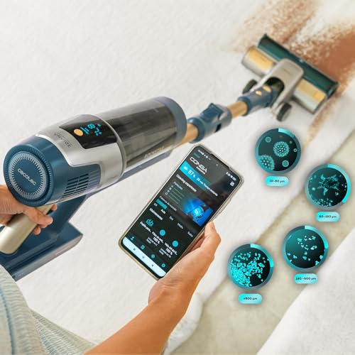Cecotec Aspiradora Escoba Sin Cable Conga Rockstar 11500 Odyssey Station Connected IA, Máx 300 AW, 800 W, Inteligencia Artificial, App, Hasta 110min autonomía, Base autovaciado, Tubo Flexible, Kit Acc