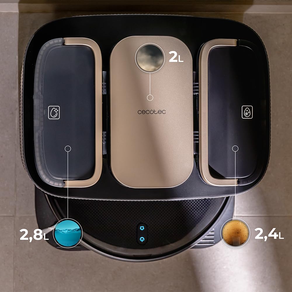 Robot Aspirador Cecotec Conga 13090 Spin Revolution Home&Wash Essential con Base de Autovaciado, Mopas Giratorias, 7000 Pa de Succión, Navegación Láser, Cepillos de Silicona y Lateral, Conectividad Bluetooth y WiFi 2,4/5 GHz, Control por App