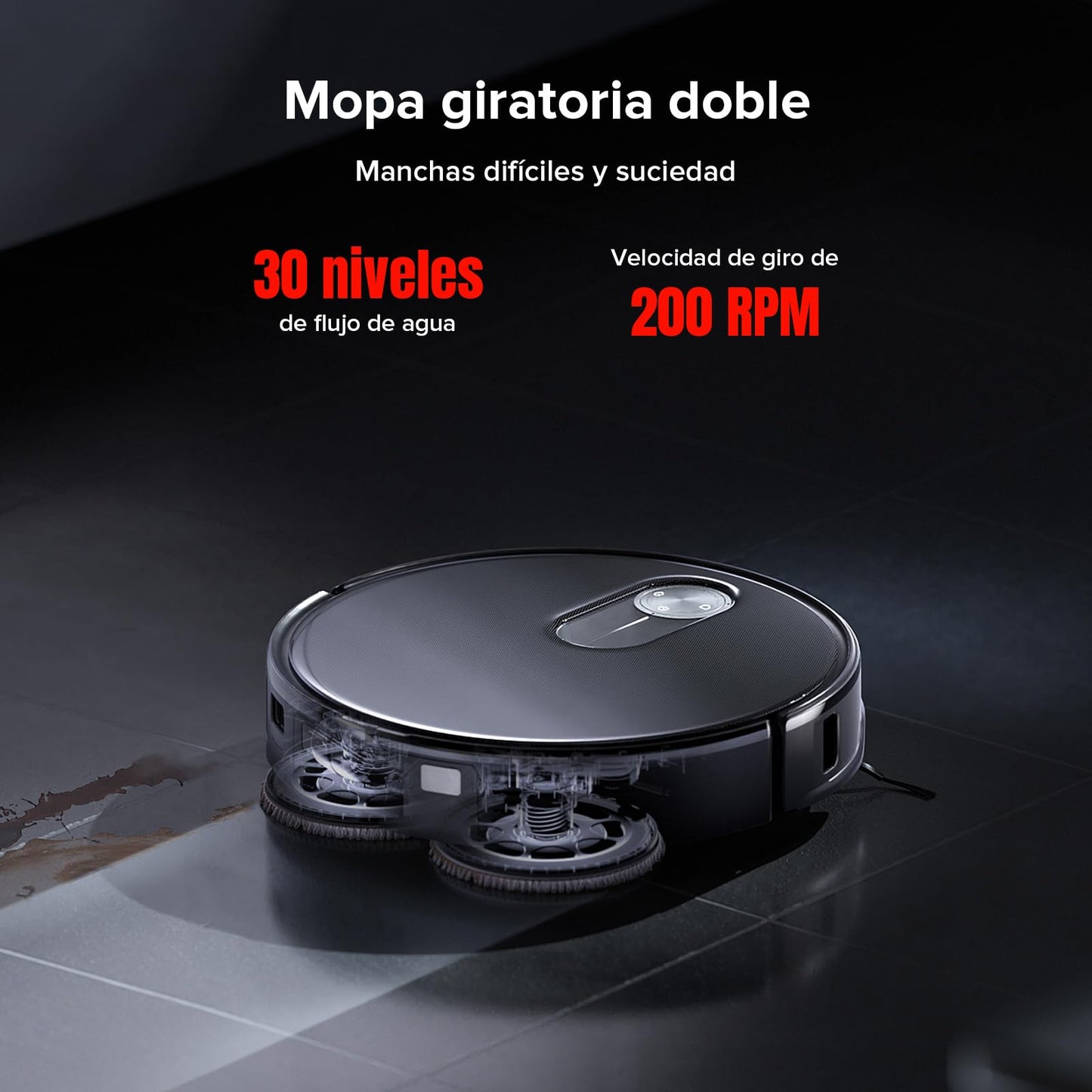 roborock Qrevo Slim Robot Aspirador, 8.2 cm, Navegación pionero Tiempo de Vuelo (ToF) en 3D y StarSight™, Mopa y Cepillo Lateral FlexiArm™, DuoRoller Riser®, Base 8 en 1, 11.000 Pa Negro