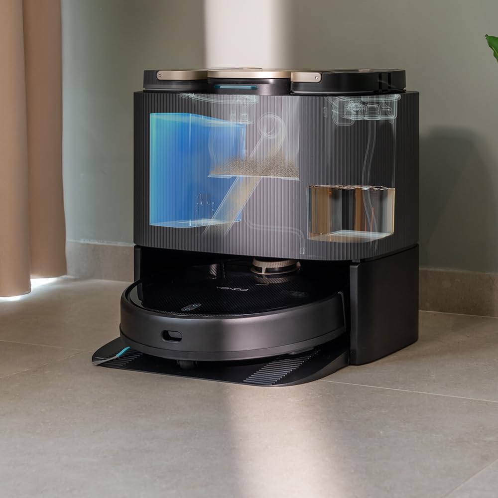 Robot Aspirador Cecotec Conga 13090 Spin Revolution Home&Wash Essential con Base de Autovaciado, Mopas Giratorias, 7000 Pa de Succión, Navegación Láser, Cepillos de Silicona y Lateral, Conectividad Bluetooth y WiFi 2,4/5 GHz, Control por App