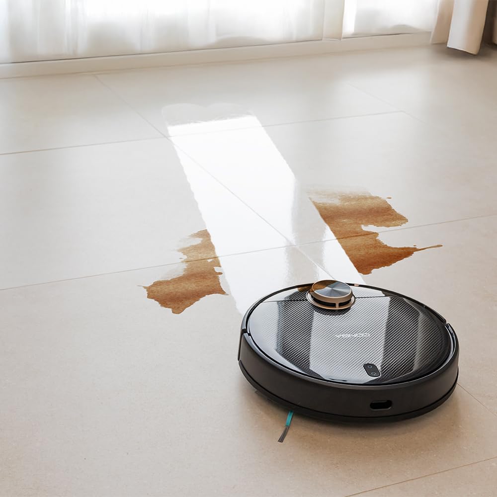 Robot Aspirador Cecotec Conga 13090 Spin Revolution Home&Wash Essential con Base de Autovaciado, Mopas Giratorias, 7000 Pa de Succión, Navegación Láser, Cepillos de Silicona y Lateral, Conectividad Bluetooth y WiFi 2,4/5 GHz, Control por App