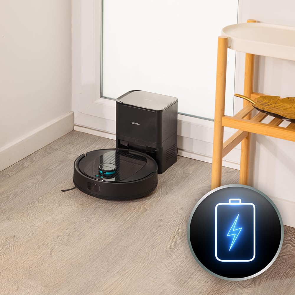 Robot Aspirador Cecotec Conga 7690 Immortal MAX Home M con Base de Autovaciado, Navegación Láser, 5000 Pa de Succión, 220 min de Autonomía, Depósito 2,5 L, Control por App y Función 4 en 1: Barre, Aspira, Friega y Pasa la Mopa