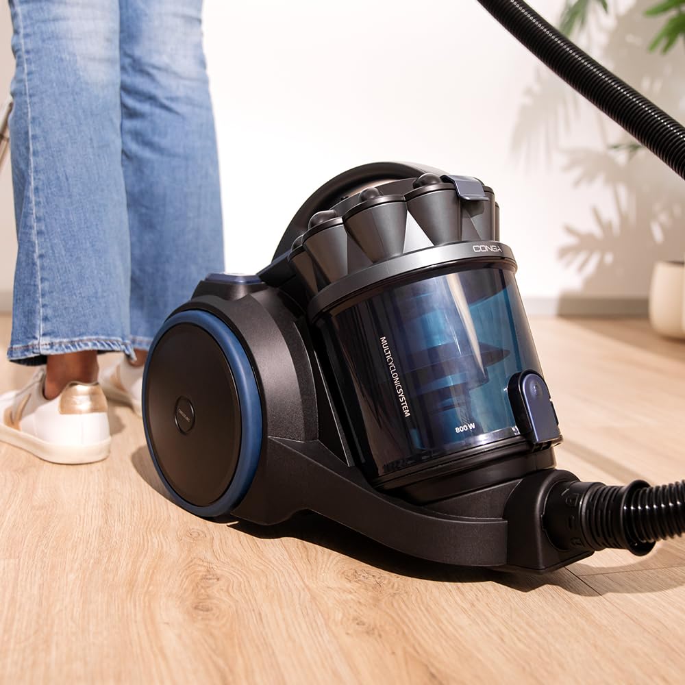 Cecotec Conga Rockstar Multicyclonic XXL Aspirador de Trineo sin Bolsa, 800 W, 20 kPa, Capacidad de 4 L, Filtros de Alta Eficiencia, Tubo Telescópico Metálico, Alcance de 9 m