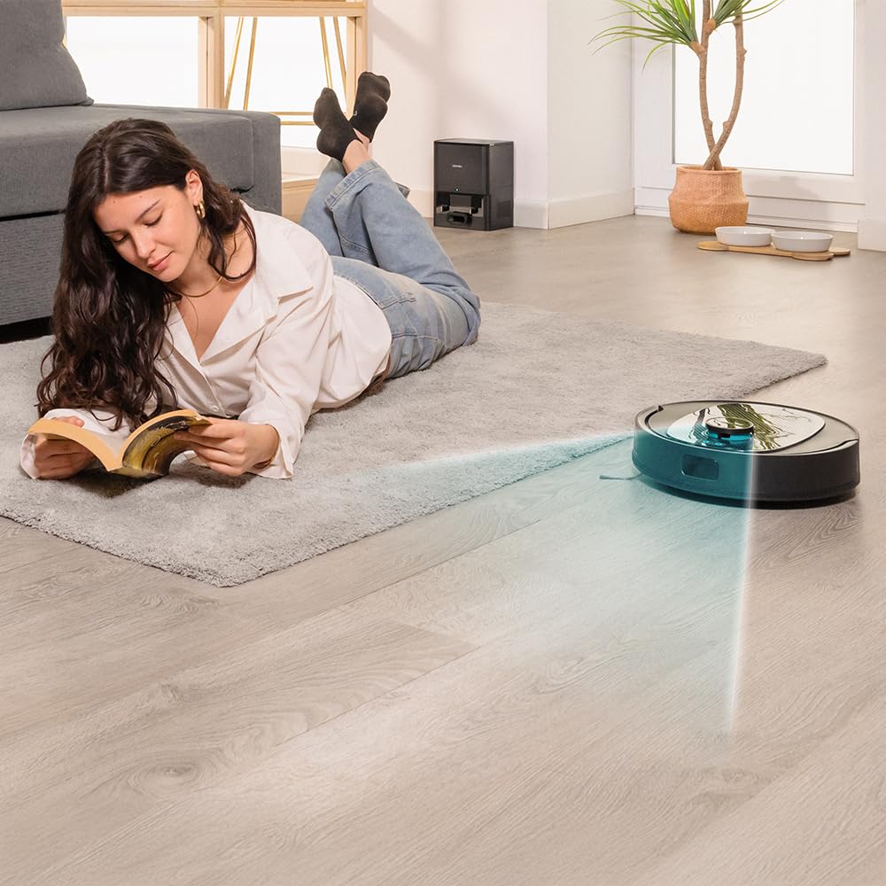 Robot Aspirador Cecotec Conga 7690 Immortal MAX Home M con Base de Autovaciado, Navegación Láser, 5000 Pa de Succión, 220 min de Autonomía, Depósito 2,5 L, Control por App y Función 4 en 1: Barre, Aspira, Friega y Pasa la Mopa