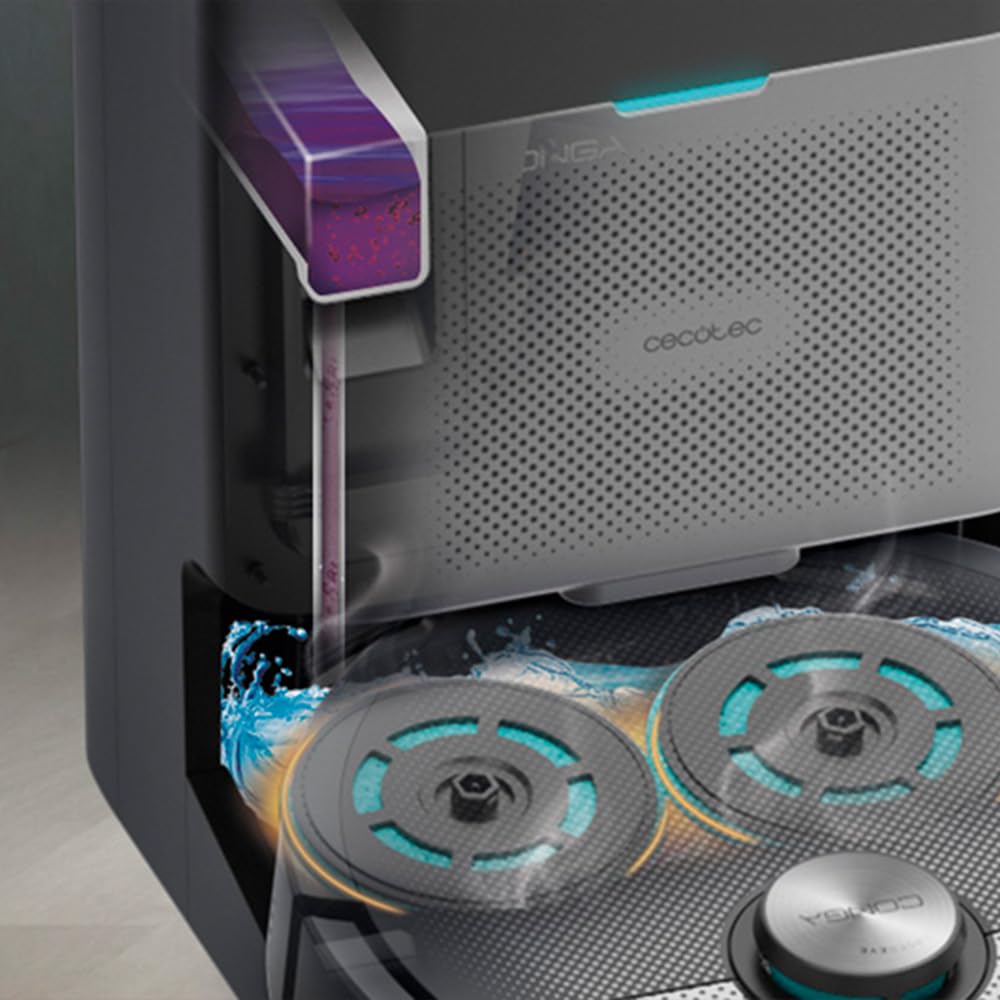 Robot Aspirador y Fregasuelos Cecotec Conga 20090 ProAI con Base de Autovaciado, Corte de Cabello, Dosificador de Jabón, 8000Pa, Tecnología Láser y Control por App