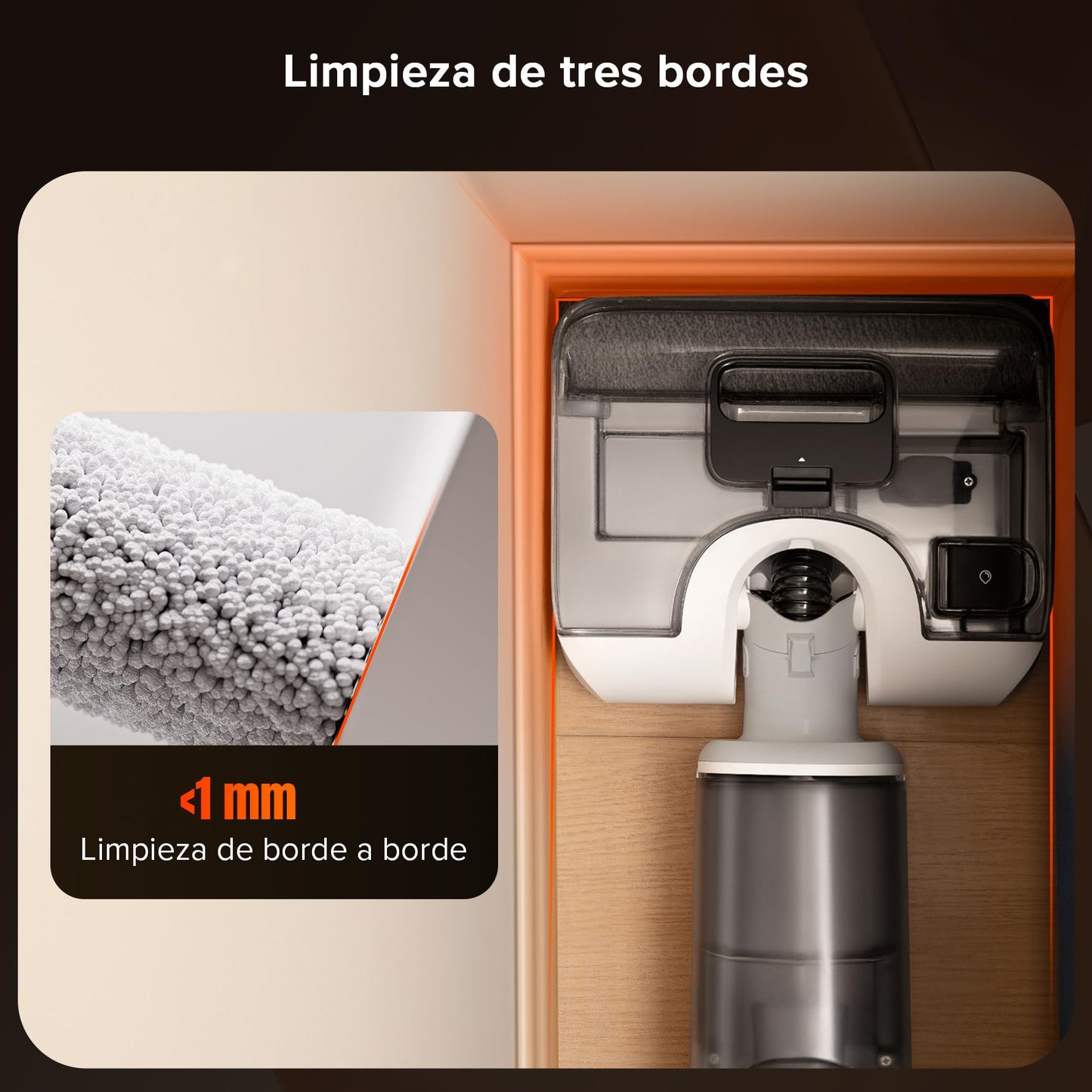 Aspiradora Roborock F25 RT en Seco y Húmedo, Sin Cable, 20.000 Pa, Autolimpieza a 90 °C, Secado Rápido y Diseño Ultraplano de 180°