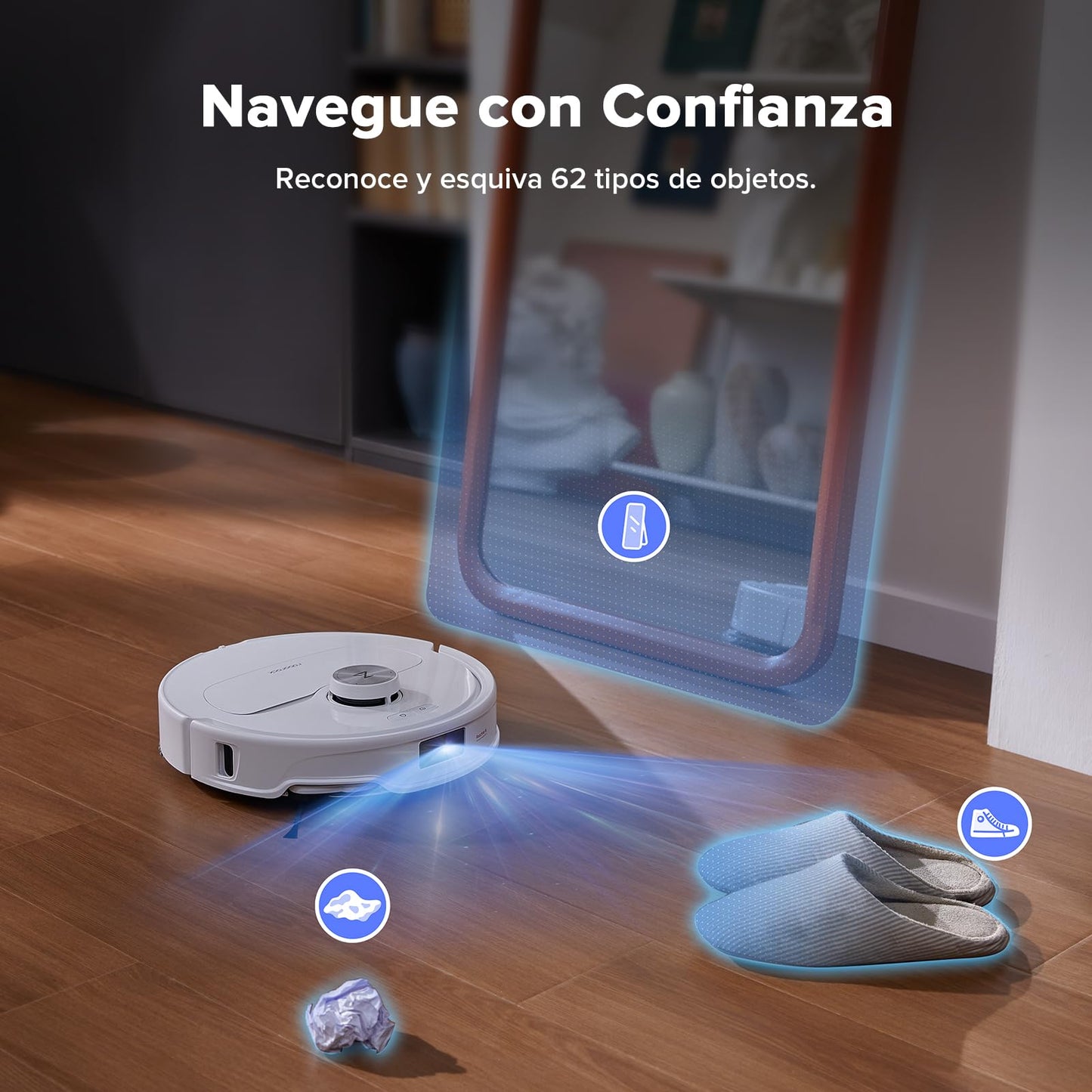 roborock Qrevo Master Set Robot Aspirador 10000 Pa, Cepillo DuoRoller, FlexiArm Design™, HyperForce®, Base multifunción 3.0, Agua Caliente a 60°C, además 2 Paños de Limpieza, Blanco
