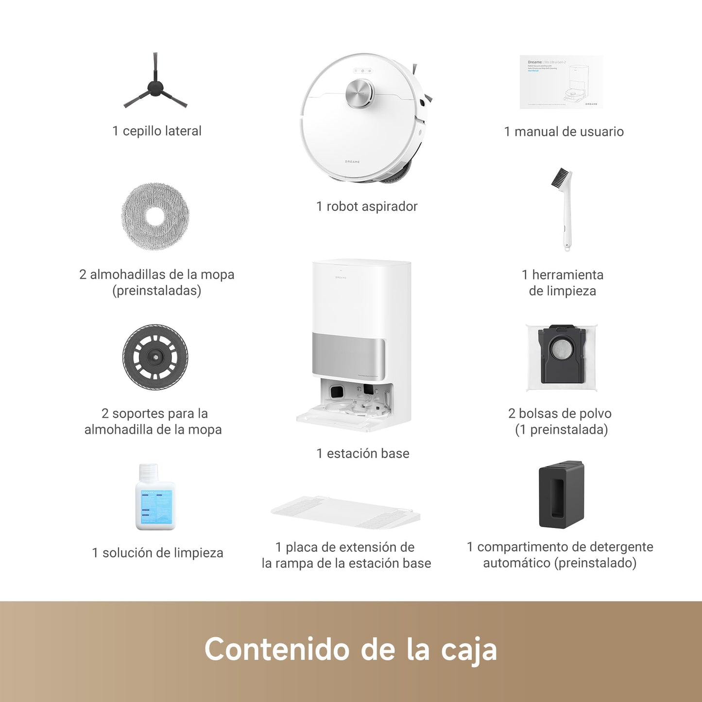 Robot Aspirador y Fregasuelos DREAME L10s Ultra Gen 2 con Estación Base Automática, 10000 Pa de Succión, Tecnología RoboSwing MopExtend, Modo Mascotas, 32 Niveles de Agua y Limpieza Versátil para Alfombras