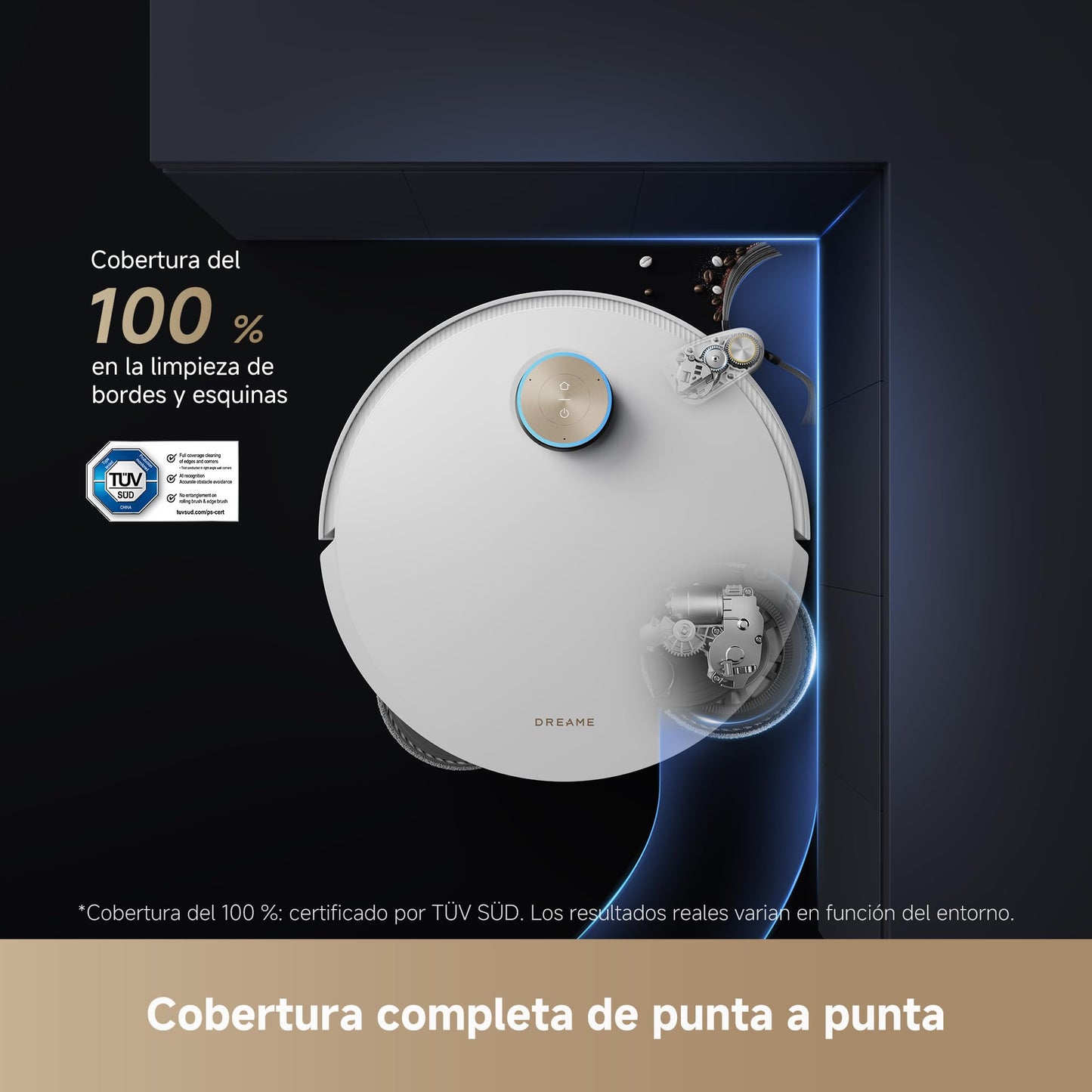 DREAME L50 Pro Ultra Robot Aspirador y Fregasuelos, Succión de 19.500 Pa, Autolimpieza de Mopas, Detección Inteligente de Obstáculos, Limpieza con Agua Caliente a 75 °C, Cámara para Mascotas