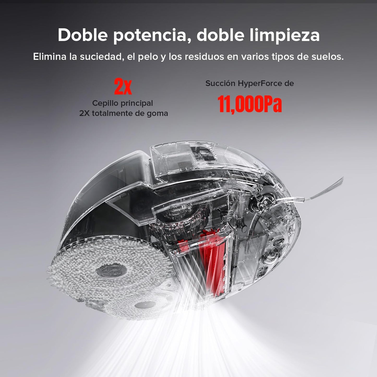 roborock Qrevo Slim Robot Aspirador, 8.2 cm, Navegación pionero Tiempo de Vuelo (ToF) en 3D y StarSight™, Mopa y Cepillo Lateral FlexiArm™, DuoRoller Riser®, Base 8 en 1, 11.000 Pa Negro