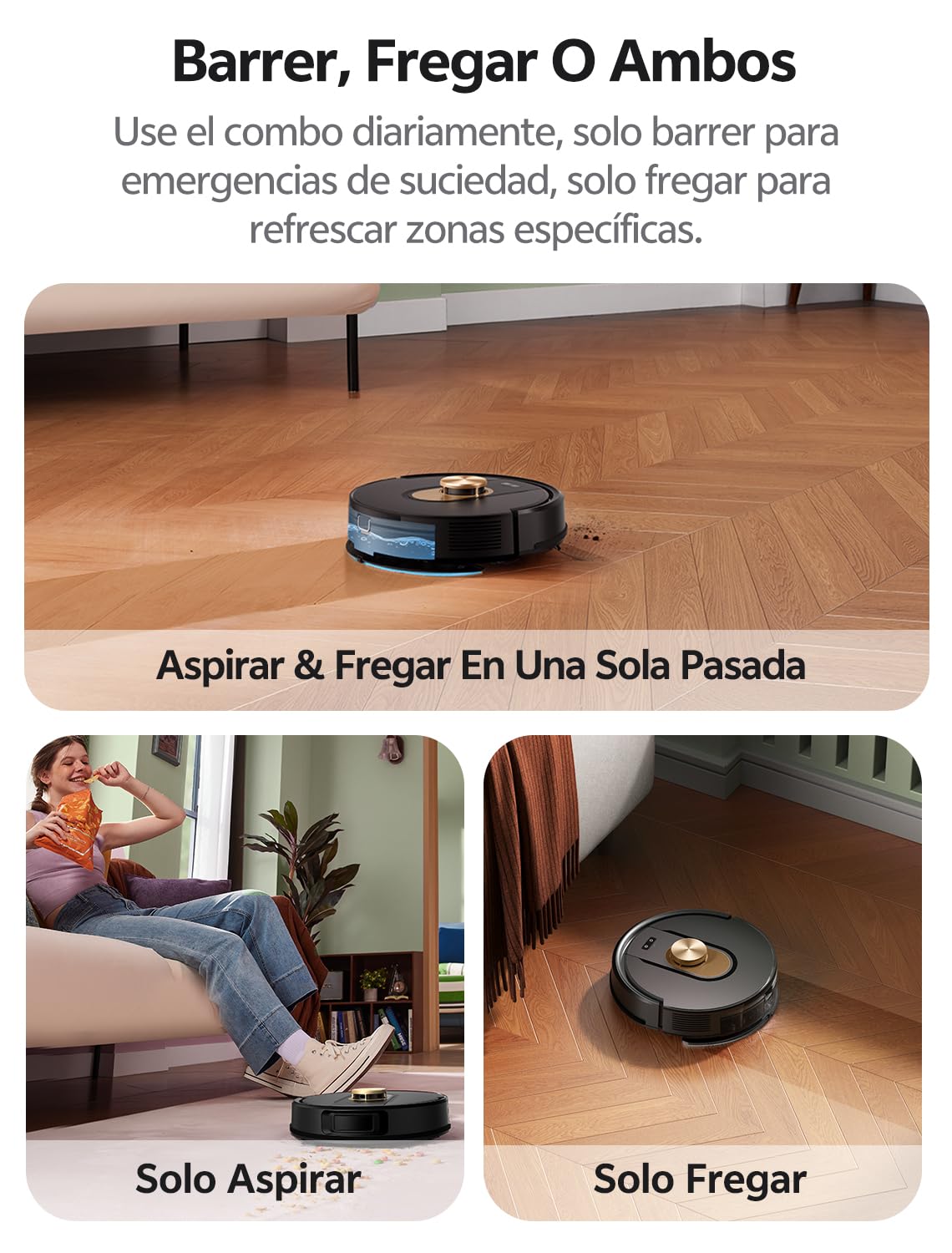Robot Aspirador y Fregasuelos Vexilar W9 con Succión de 5000 Pa, Navegación Láser, Mapeo Multicapa y Larga Autonomía – Ideal para Suelos, Alfombras y Pelo de Mascotas
