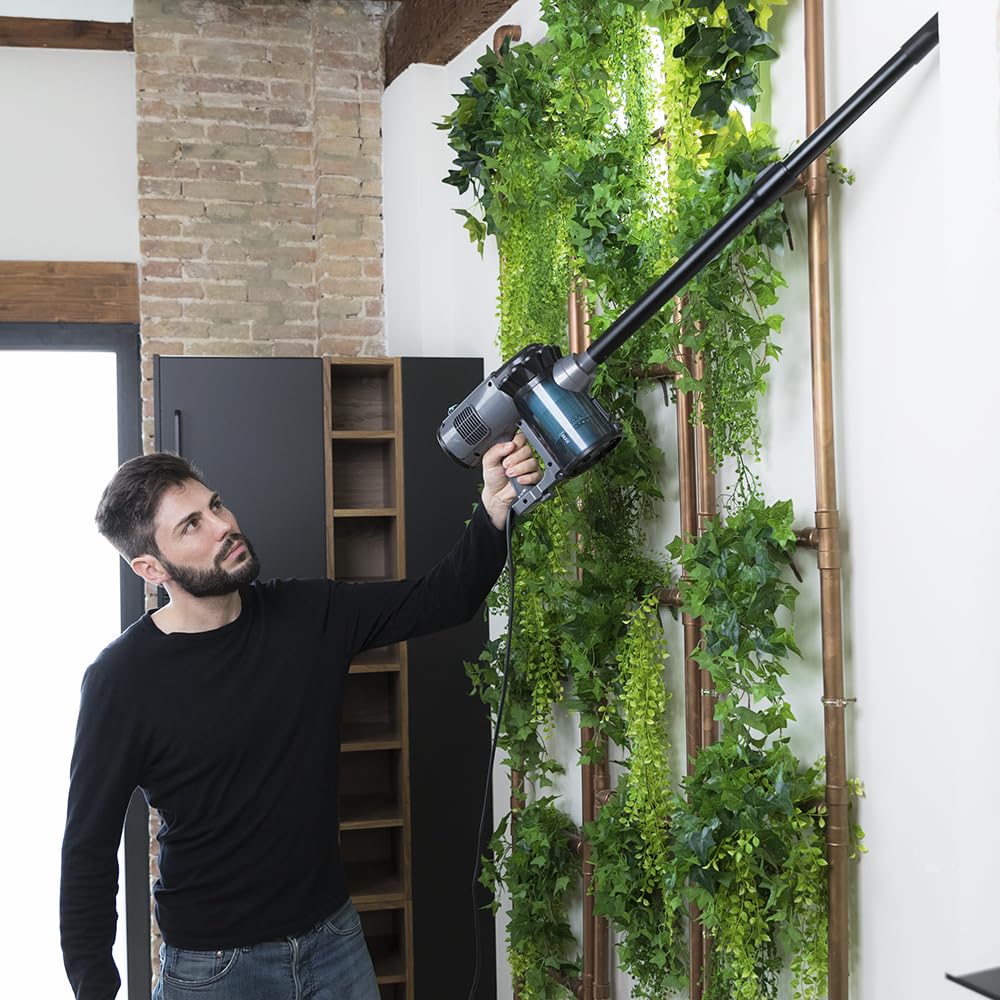 Cecotec Conga Thunderbrush 560 Aspirador Vertical 2 en 1, 600 W, Tecnología Ciclónica, Filtro de Alta Eficiencia, 6 m de Alcance, con 2 Accesorios