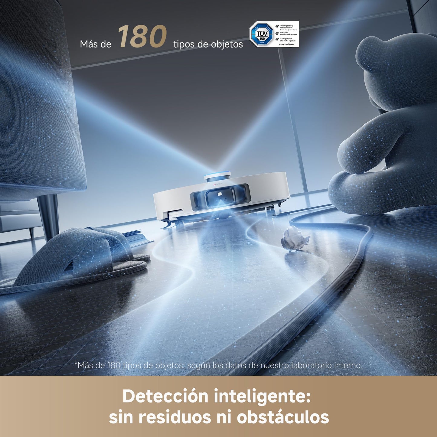 DREAME L50 Pro Ultra Robot Aspirador y Fregasuelos, Succión de 19.500 Pa, Autolimpieza de Mopas, Detección Inteligente de Obstáculos, Limpieza con Agua Caliente a 75 °C, Cámara para Mascotas