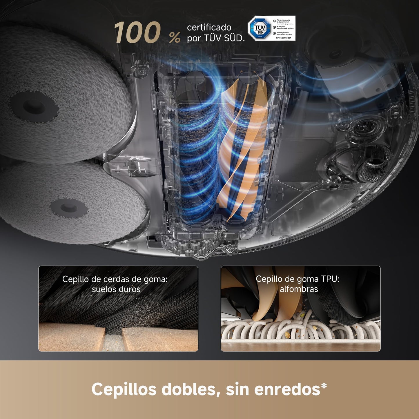 DREAME L50 Pro Ultra Robot Aspirador y Fregasuelos, Succión de 19.500 Pa, Autolimpieza de Mopas, Detección Inteligente de Obstáculos, Limpieza con Agua Caliente a 75 °C, Cámara para Mascotas