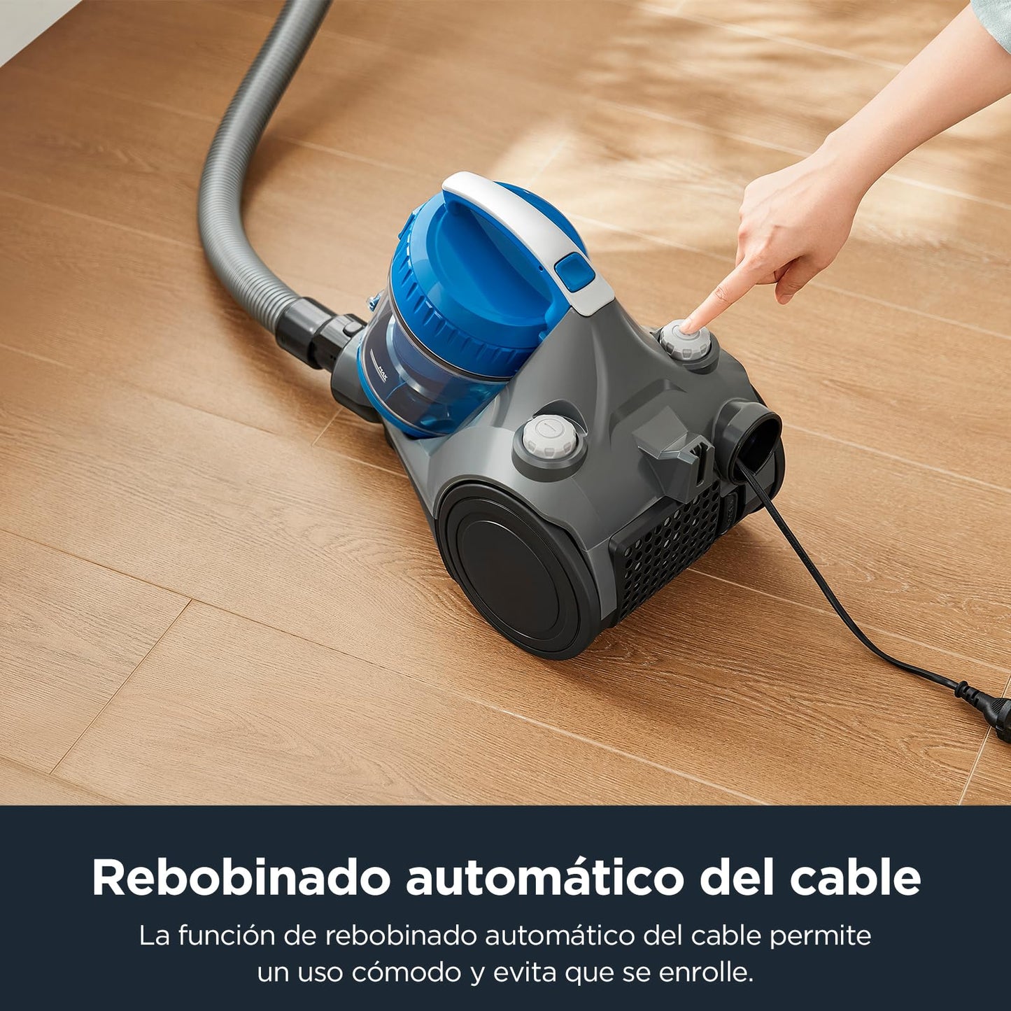 Eureka WhirlWind Aspiradora Sin Bolsa, Aspiradora con Cable Potente y Liviana para Alfombras, Pisos Duros, Pelo de Mascotas y Polvo, Azul