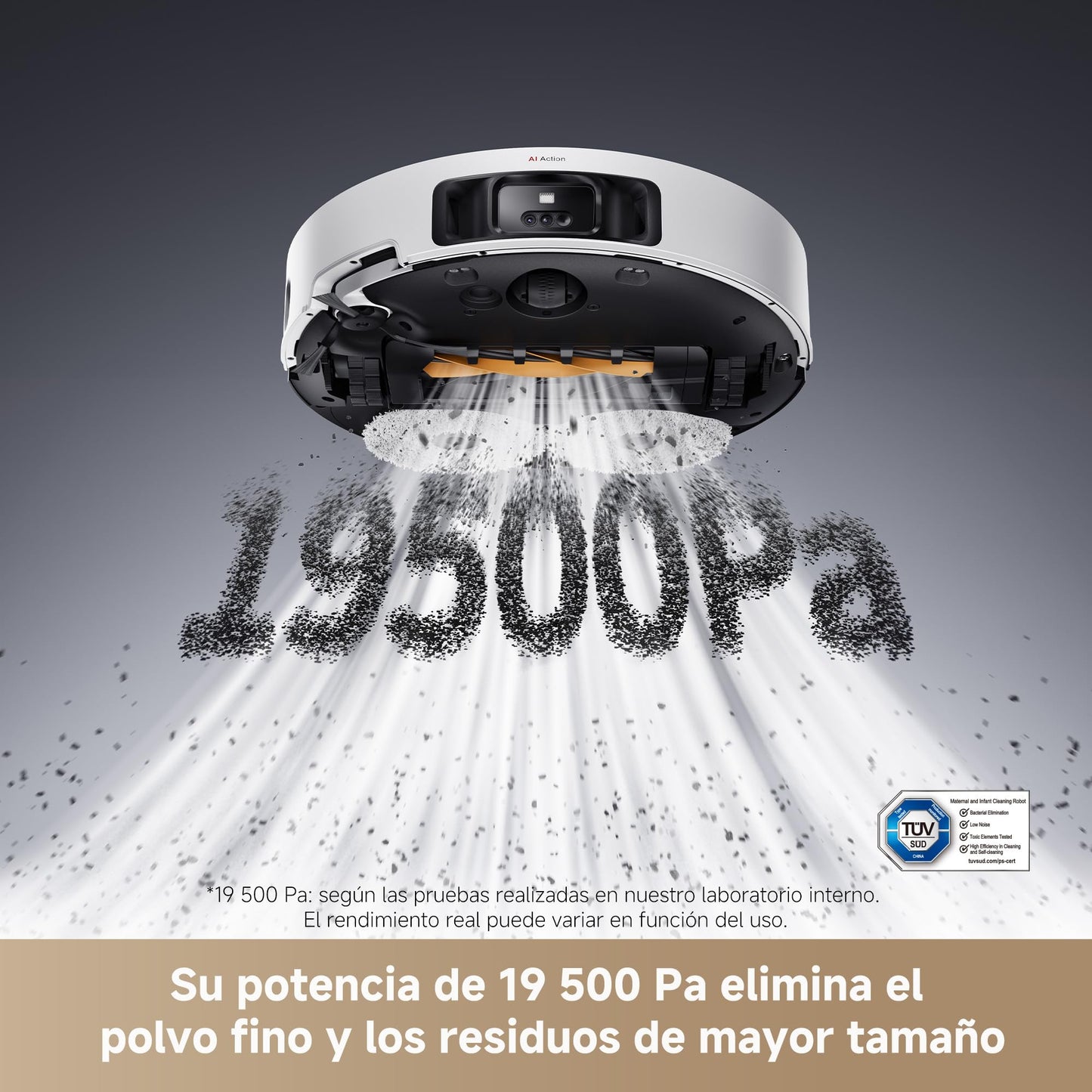 DREAME L50 Pro Ultra Robot Aspirador y Fregasuelos, Succión de 19.500 Pa, Autolimpieza de Mopas, Detección Inteligente de Obstáculos, Limpieza con Agua Caliente a 75 °C, Cámara para Mascotas