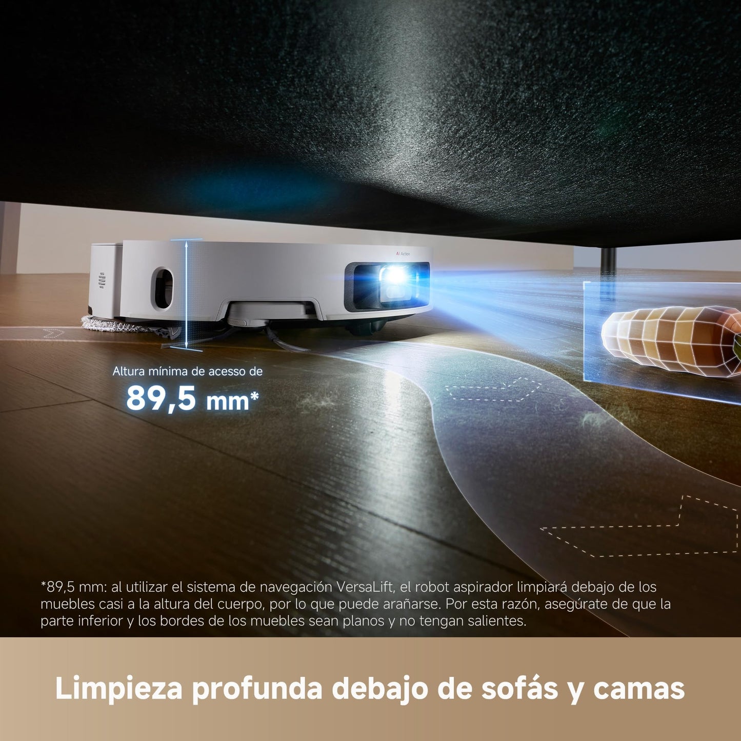 DREAME L50 Pro Ultra Robot Aspirador y Fregasuelos, Succión de 19.500 Pa, Autolimpieza de Mopas, Detección Inteligente de Obstáculos, Limpieza con Agua Caliente a 75 °C, Cámara para Mascotas