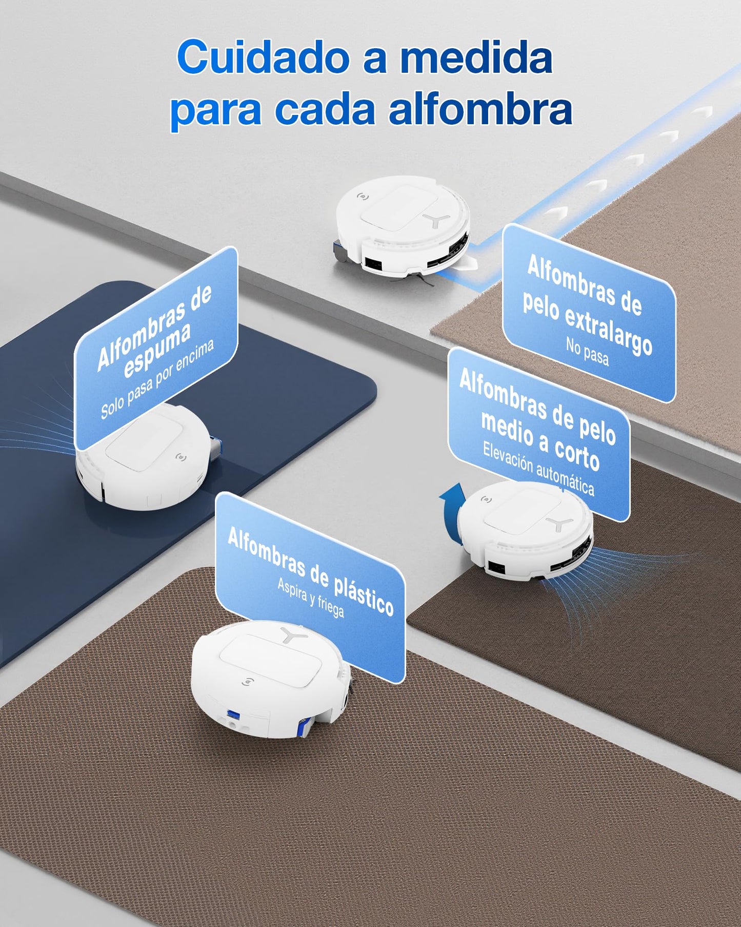 ECOVACS DEEBOT T80 Omni Robot Aspirador y Fregasuelos, Succión de 18.000 Pa, Limpieza Automática OZMO Roller, Sistema ZeroTangle 3.0, Lavado con Agua Caliente 40–75 °C, Secado con Aire Caliente – Blanco