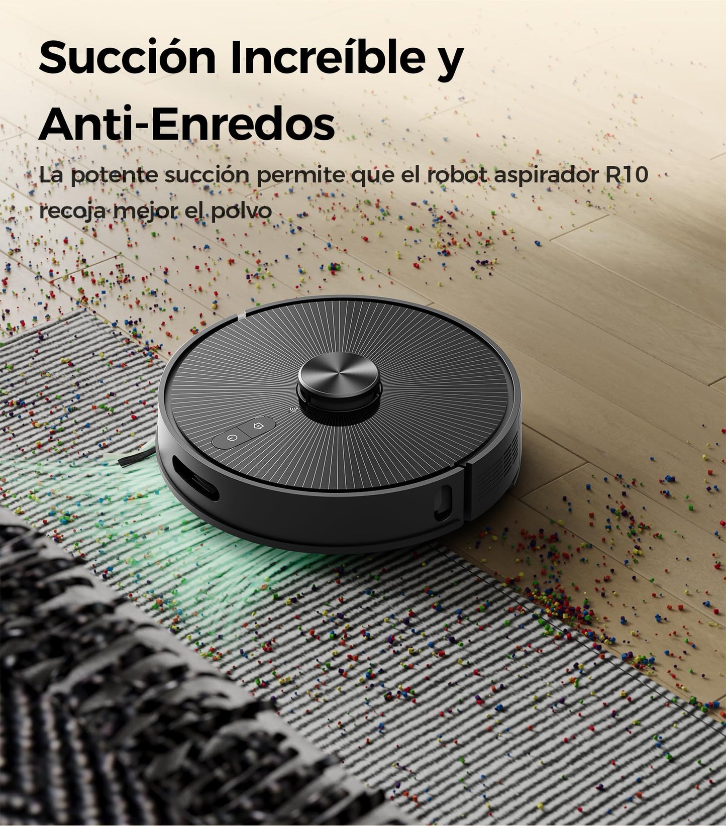 Robot Aspirador y Fregasuelos Vozascly R10 con Mapeo, Vaciado Automático de 4 L y Navegación Dual LiDAR + IMU – Aspira y Friega Suelos con Precisión