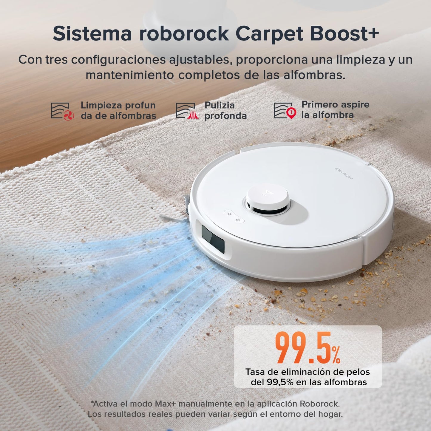 roborock Qrevo Curv S5X Set Robot Aspiradora, Succión HyperForce® de 18500Pa, Cepillo Principal DuoDivide®, Cepillo Lateral en FlexiAr™ ARC, Reactive Tech, Base multifunción 3.0, Blanco