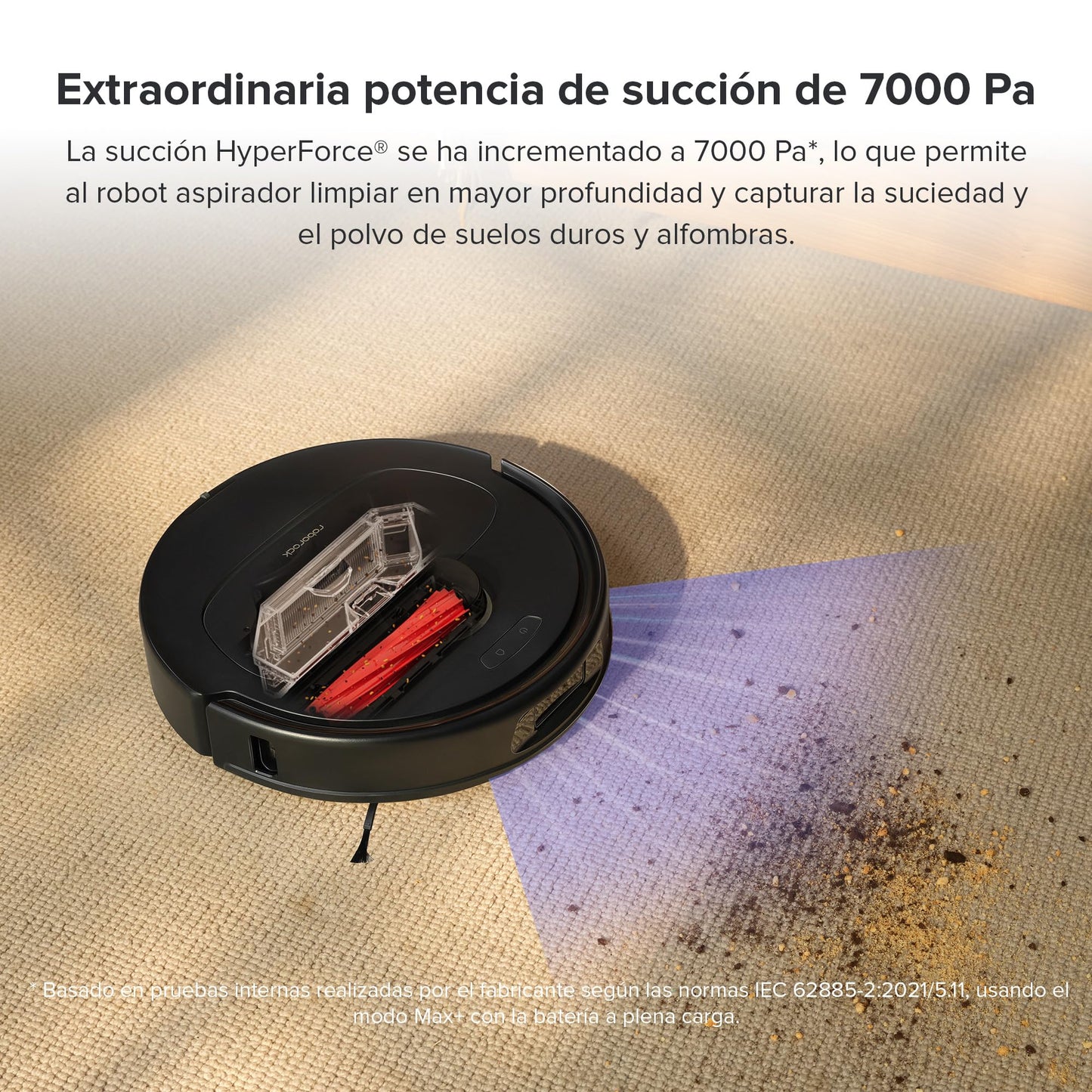 roborock Qrevo Pro Robot Aspirador Base de Carga Todo en uno, FlexiArm Design, Aspiradora y friegasuelo 7000 Pa, Trapeadores de Doble Giro, HyperForce, Reactive Al, Negro