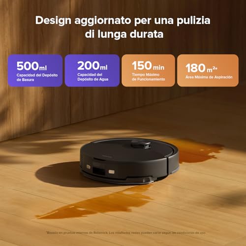 Roborock Q10 S5 Robot Aspirador y Fregasuelos, Succión HyperForce de 10.000 Pa, Navegación LiDAR PreciSense, Tecnología de Evitación de Obstáculos Reactive Tech, Sistema Doble Antienredos – Negro