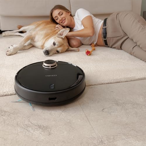 Robot Aspirador Cecotec Conga 13090 Spin Revolution Home&Wash Essential con Base de Autovaciado, Mopas Giratorias, 7000 Pa de Succión, Navegación Láser, Cepillos de Silicona y Lateral, Conectividad Bluetooth y WiFi 2,4/5 GHz, Control por App