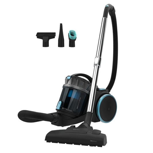 Cecotec Conga Rockstar Multicyclonic XXL Aspirador de Trineo sin Bolsa, 800 W, 20 kPa, Capacidad de 4 L, Filtros de Alta Eficiencia, Tubo Telescópico Metálico, Alcance de 9 m
