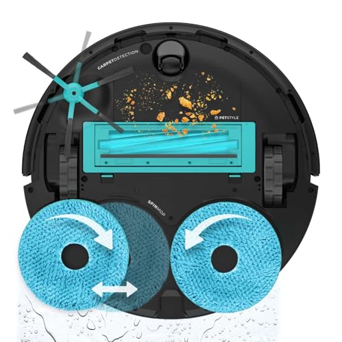 Robot Aspirador y Fregasuelos Cecotec Conga 20090 ProAI con Base de Autovaciado, Corte de Cabello, Dosificador de Jabón, 8000Pa, Tecnología Láser y Control por App
