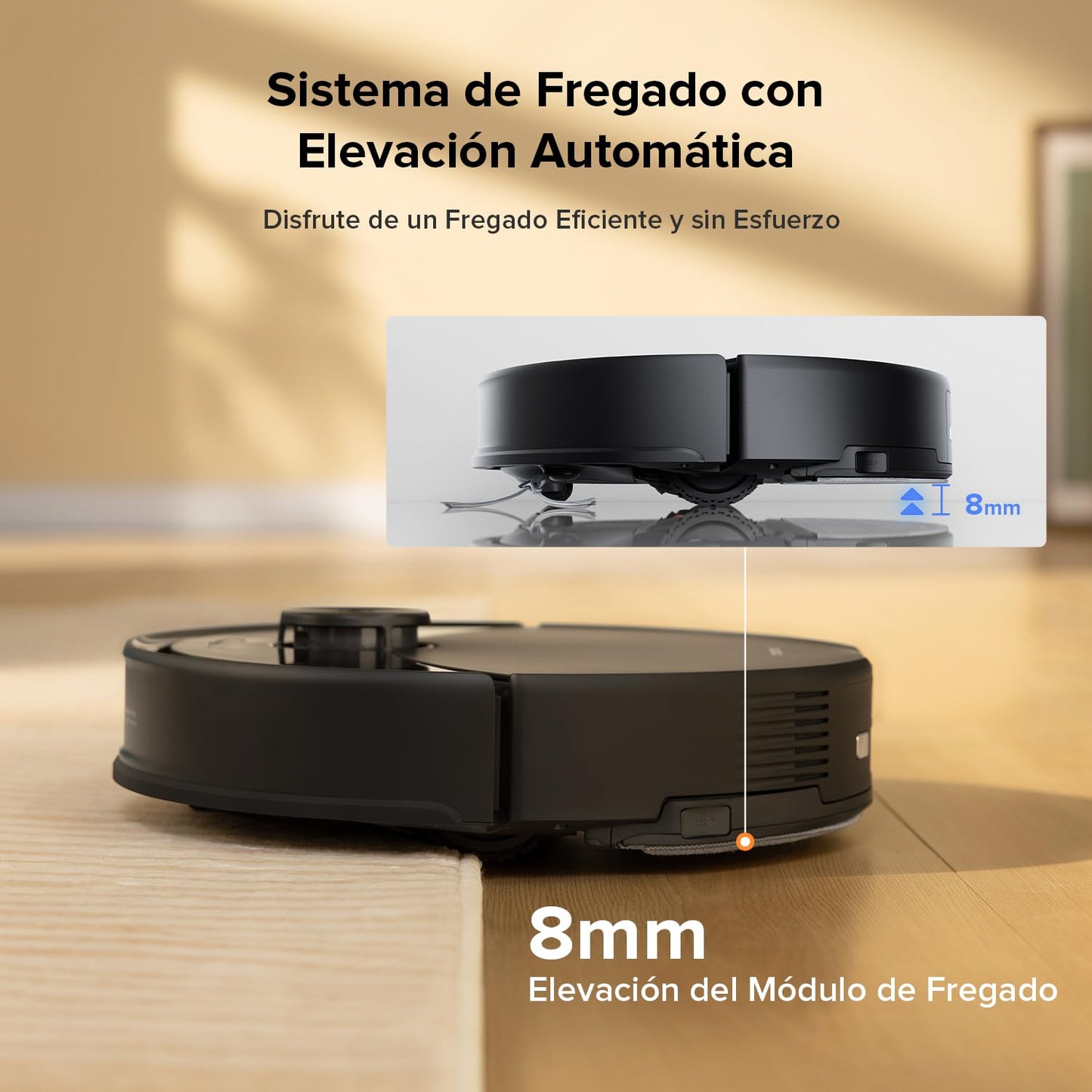 Roborock Q10 S5 Robot Aspirador y Fregasuelos, Succión HyperForce de 10.000 Pa, Navegación LiDAR PreciSense, Tecnología de Evitación de Obstáculos Reactive Tech, Sistema Doble Antienredos – Negro