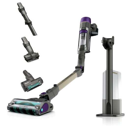 Shark PowerDetect Clean & Empty Aspiradora sin cable, DuoClean Detect, limpieza inversa, base de autovaciado de 2 l, Anti-Hair Wrap Plus, autonomía de 70 min, cepillos multisuperficie, gris, IP3251EUT