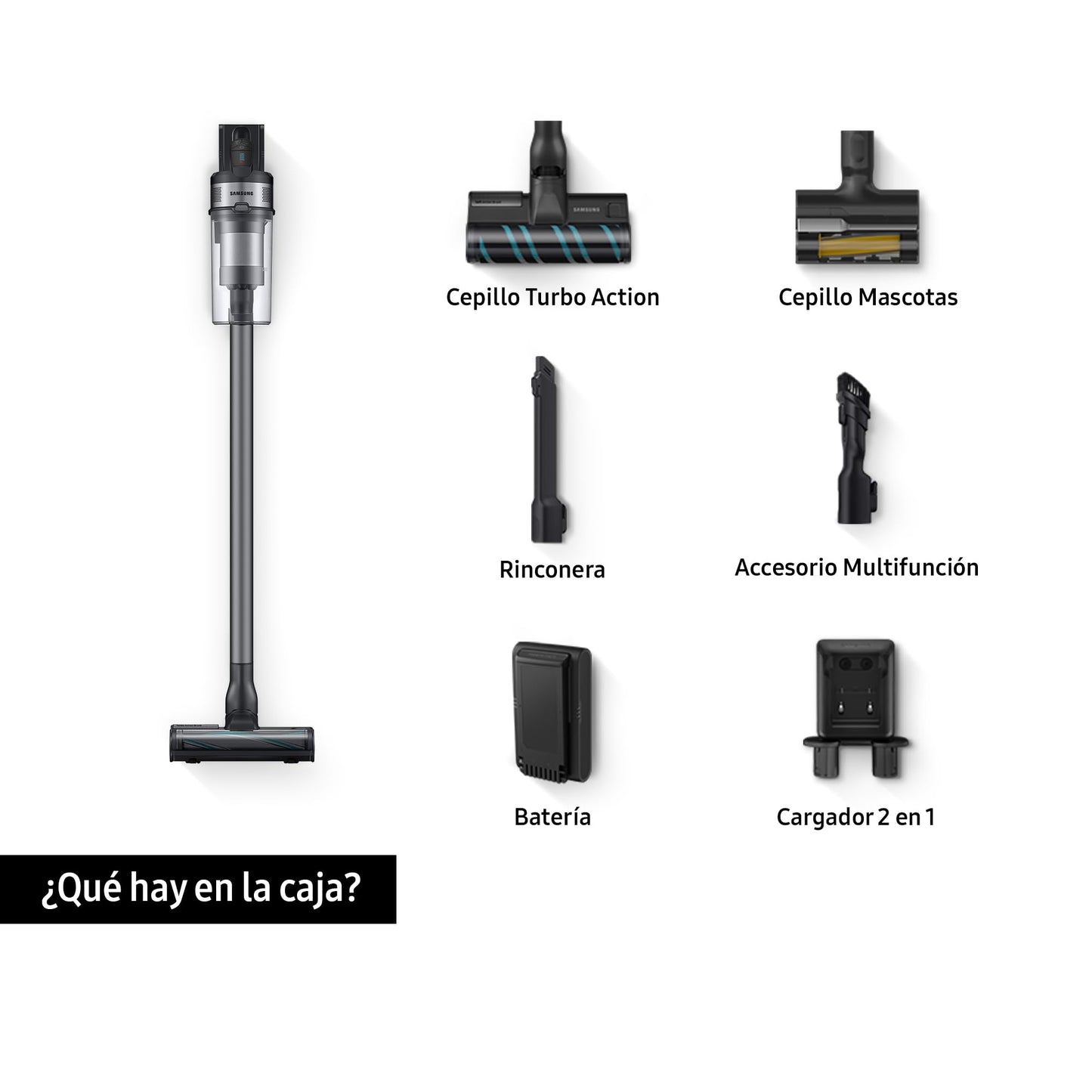 Samsung Aspiradora Cable Jet 75E Pet 200W, con Cepillo para Mascotas VS20B75AGR5/WA
