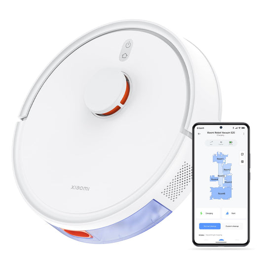 Xiaomi Robot Aspirador S20 con Fregasuelos, Navegación Láser LDS, Succión de 5000 Pa y Limpieza en Zigzag – Color Blanco