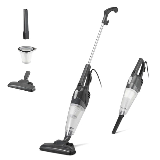 Amazon Basics Aspirador Vertical 2 en 1 con Cable, Motor ECO, Filtro HEPA, Diseño Ligero, Color Negro