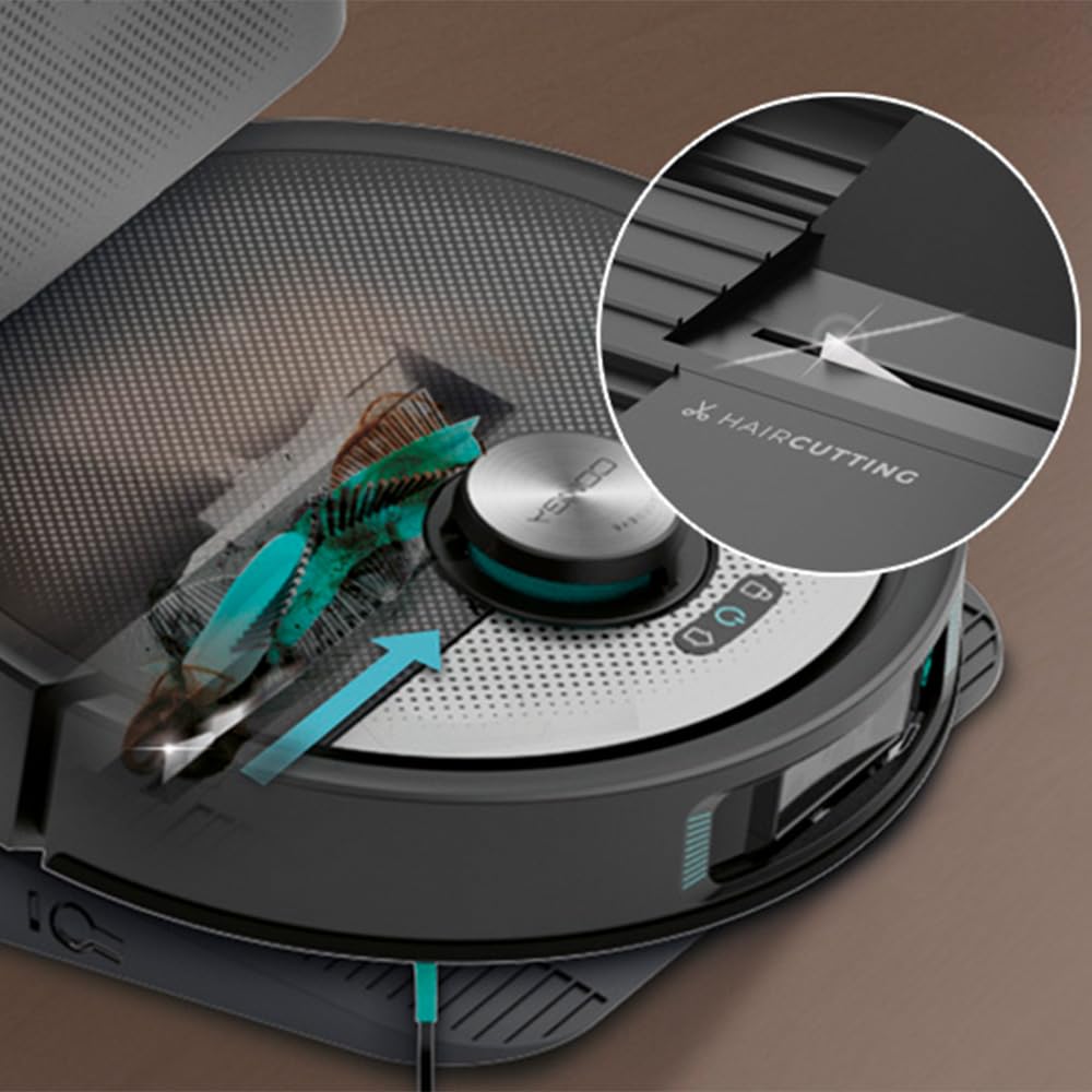 Robot Aspirador y Fregasuelos Cecotec Conga 20090 ProAI con Base de Autovaciado, Corte de Cabello, Dosificador de Jabón, 8000Pa, Tecnología Láser y Control por App