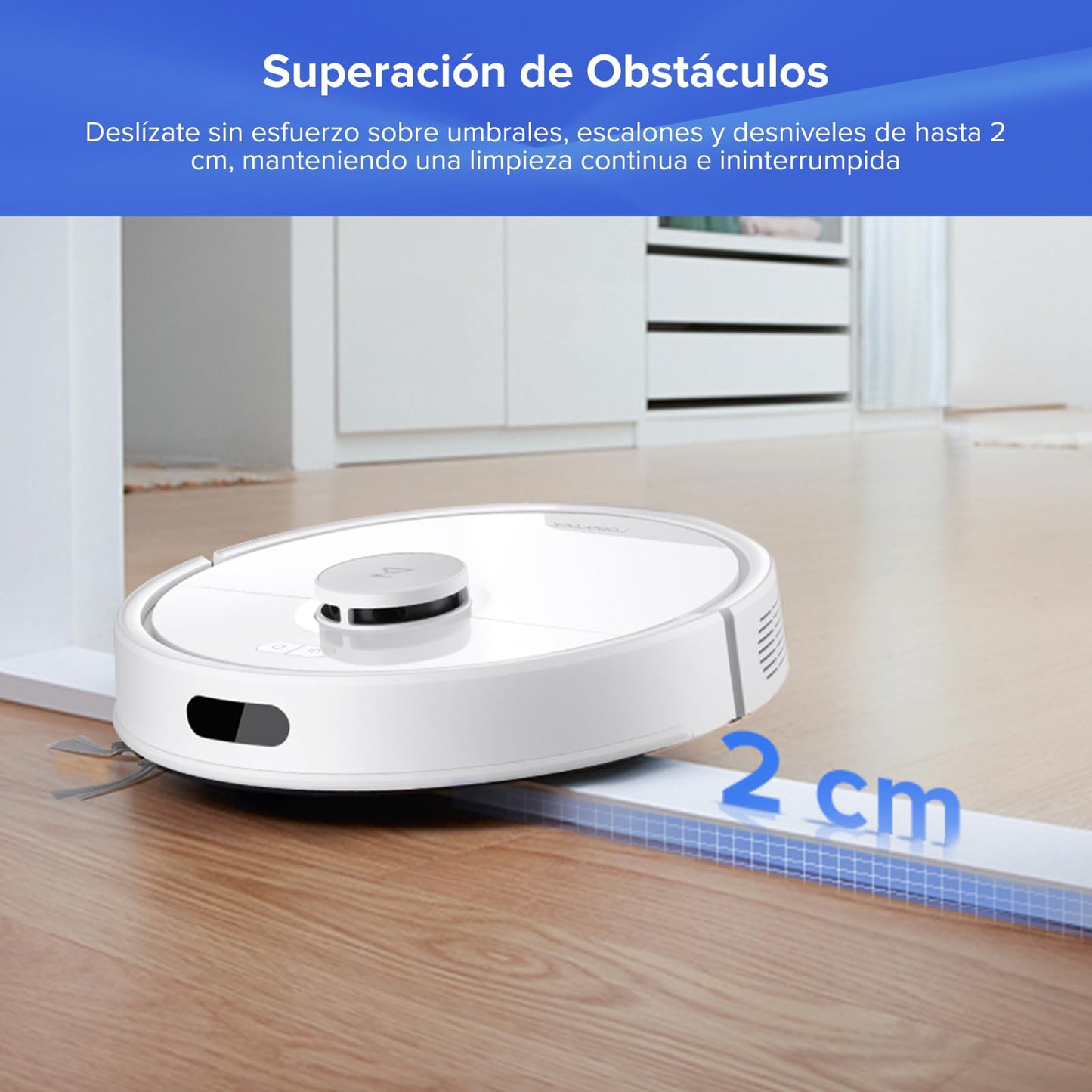 roborock Q7 L5+ Set Robot Aspirador y Fregador de 8000 Pa, 7 Weeks Autovaciado, Sistema Doble Antienredos, Navegación PreciSense LiDAR, Suelos Duros, Alfombras y Pelo de Mascotas, Blanco