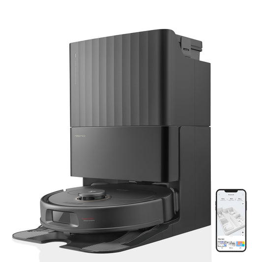 roborock Qrevo Pro Robot Aspirador Base de Carga Todo en uno, FlexiArm Design, Aspiradora y friegasuelo 7000 Pa, Trapeadores de Doble Giro, HyperForce, Reactive Al, Negro