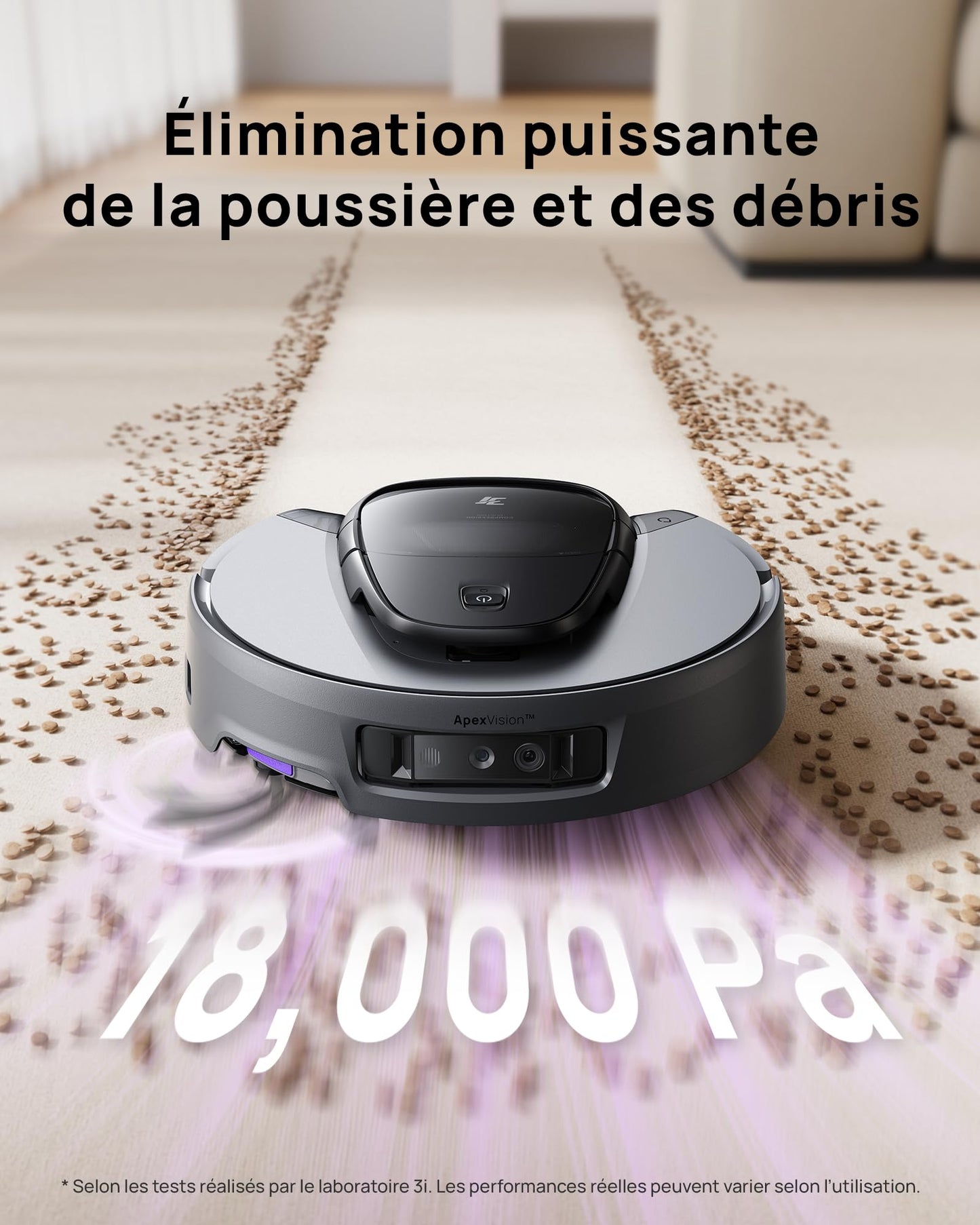 3i Robot Aspirador y fregasuelos G10+ con Sistema de compactación Interna de Suciedad, hasta 60 días sin vaciar, Cepillo y mopa Extensibles, 18.000 Pa y navegación Inteligente