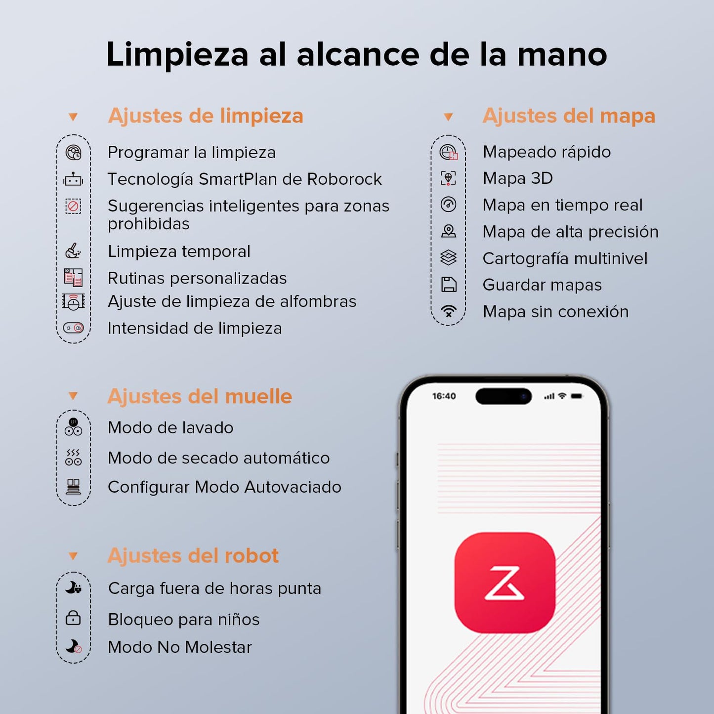 roborock Qrevo Edge S5A Robot Aspirador y Fregasuelos 18.500 Pa, Sin Enredos, FlexiArm Cepillo Lateral y Mopa, Lavado con Mopa de Agua Caliente y Autolimpieza, Secado con Aire Caliente, Blanco