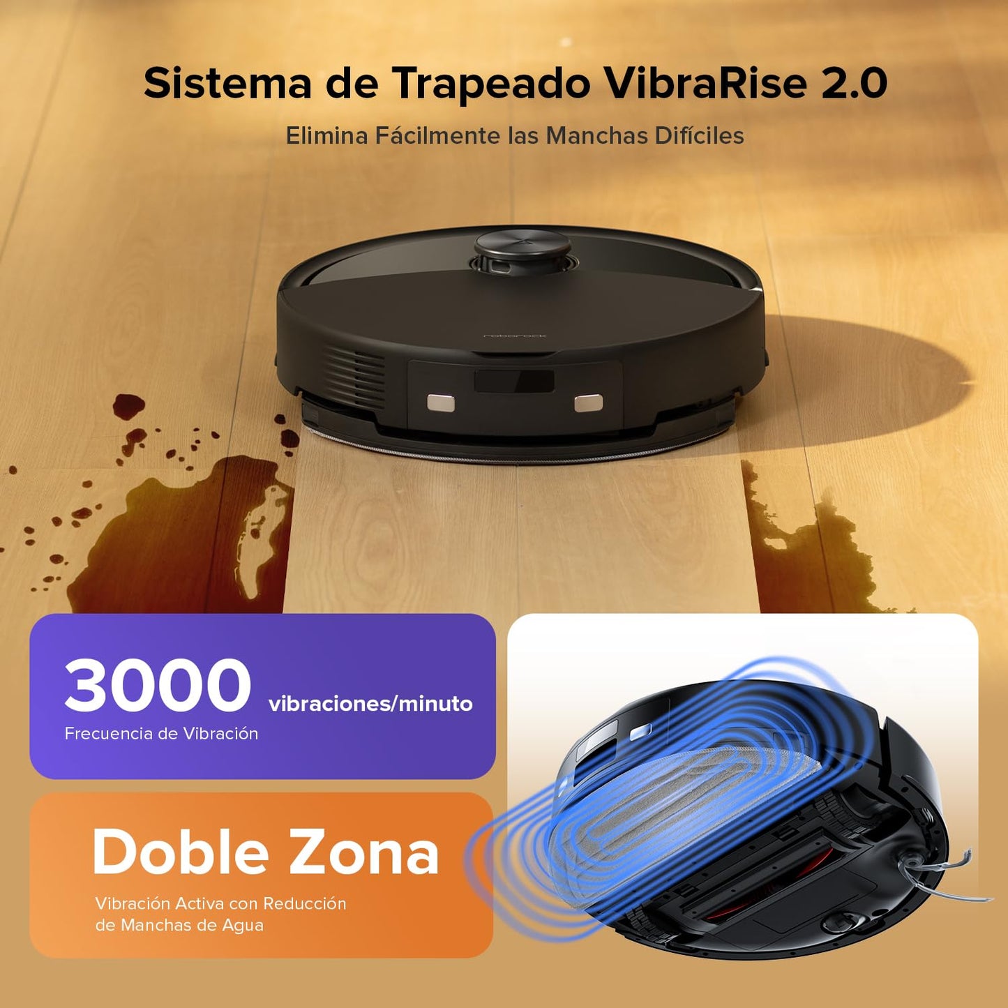 Roborock Q10 S5 Robot Aspirador y Fregasuelos, Succión HyperForce de 10.000 Pa, Navegación LiDAR PreciSense, Tecnología de Evitación de Obstáculos Reactive Tech, Sistema Doble Antienredos – Negro