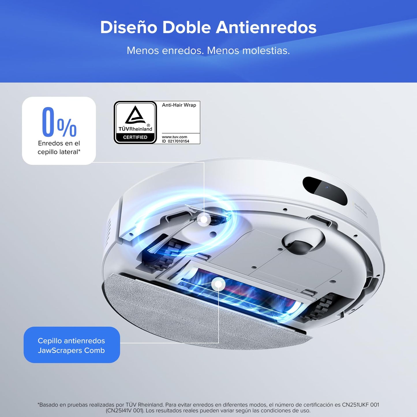 roborock Q7 L5+ Set Robot Aspirador y Fregador de 8000 Pa, 7 Weeks Autovaciado, Sistema Doble Antienredos, Navegación PreciSense LiDAR, Suelos Duros, Alfombras y Pelo de Mascotas, Blanco