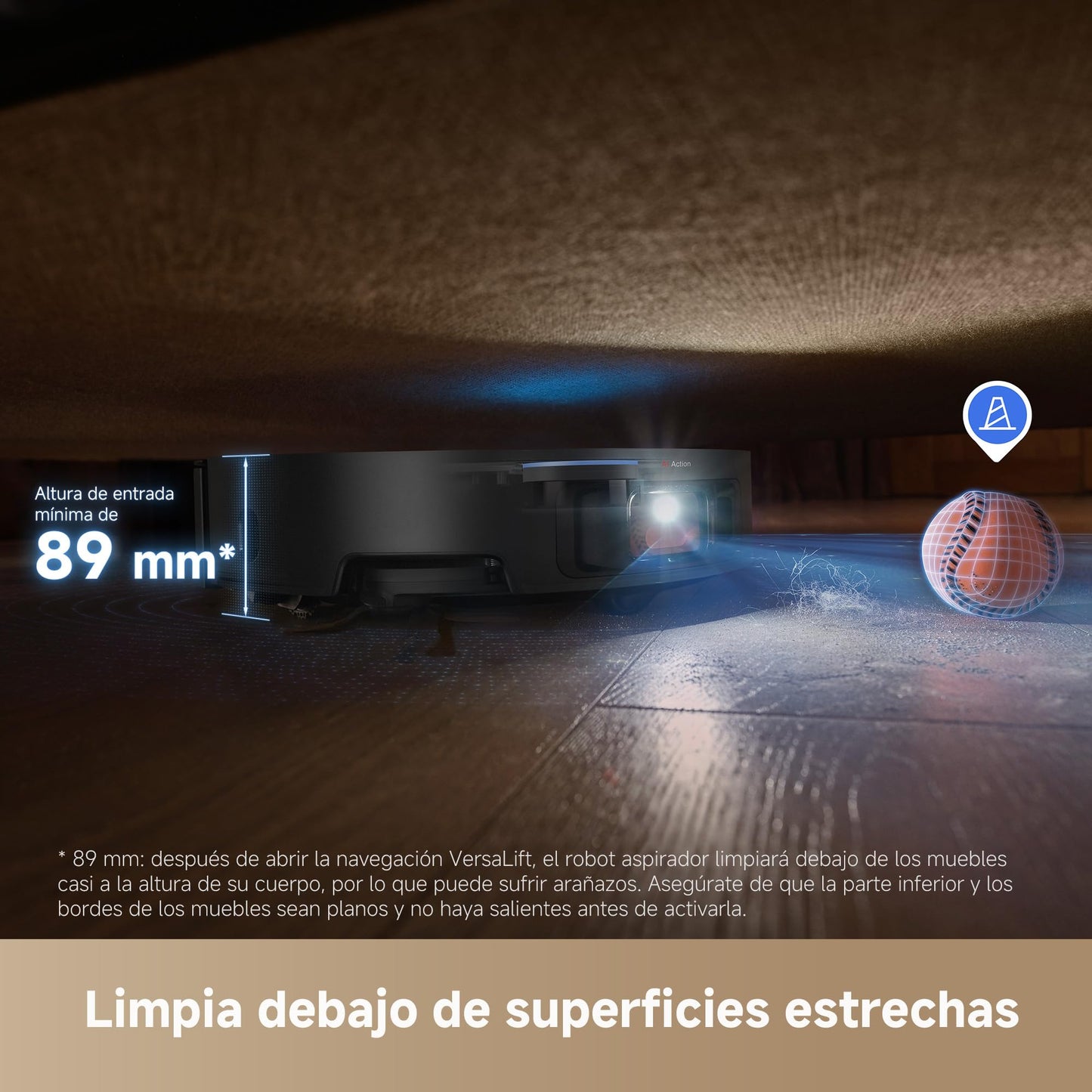 DREAME X50 Ultra Complete Robot Aspirador y Fregasuelos, 20000Pa Succión, Overcoming Obstacles hasta 6 CM, Control de Radar Elevado y Bajado, Limpieza a Fondo de Esquina a Borde, App Control, Negro