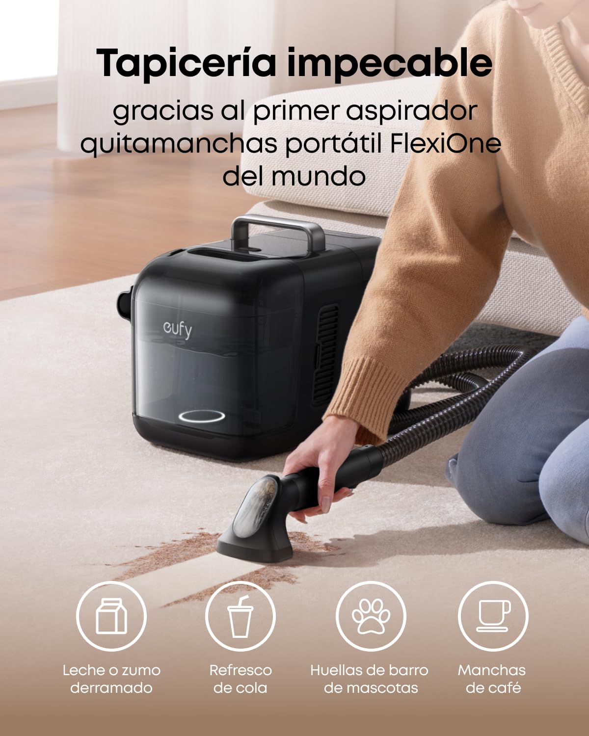 Robot Aspirador eufy Omni E28 con Estación Todo en Uno, Succión de 20.000 Pa, Sistema HydroJet y Cepillos DuoSpiral