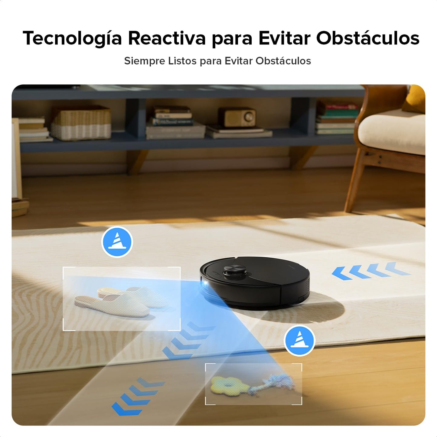 Roborock Q10 S5 Robot Aspirador y Fregasuelos, Succión HyperForce de 10.000 Pa, Navegación LiDAR PreciSense, Tecnología de Evitación de Obstáculos Reactive Tech, Sistema Doble Antienredos – Negro