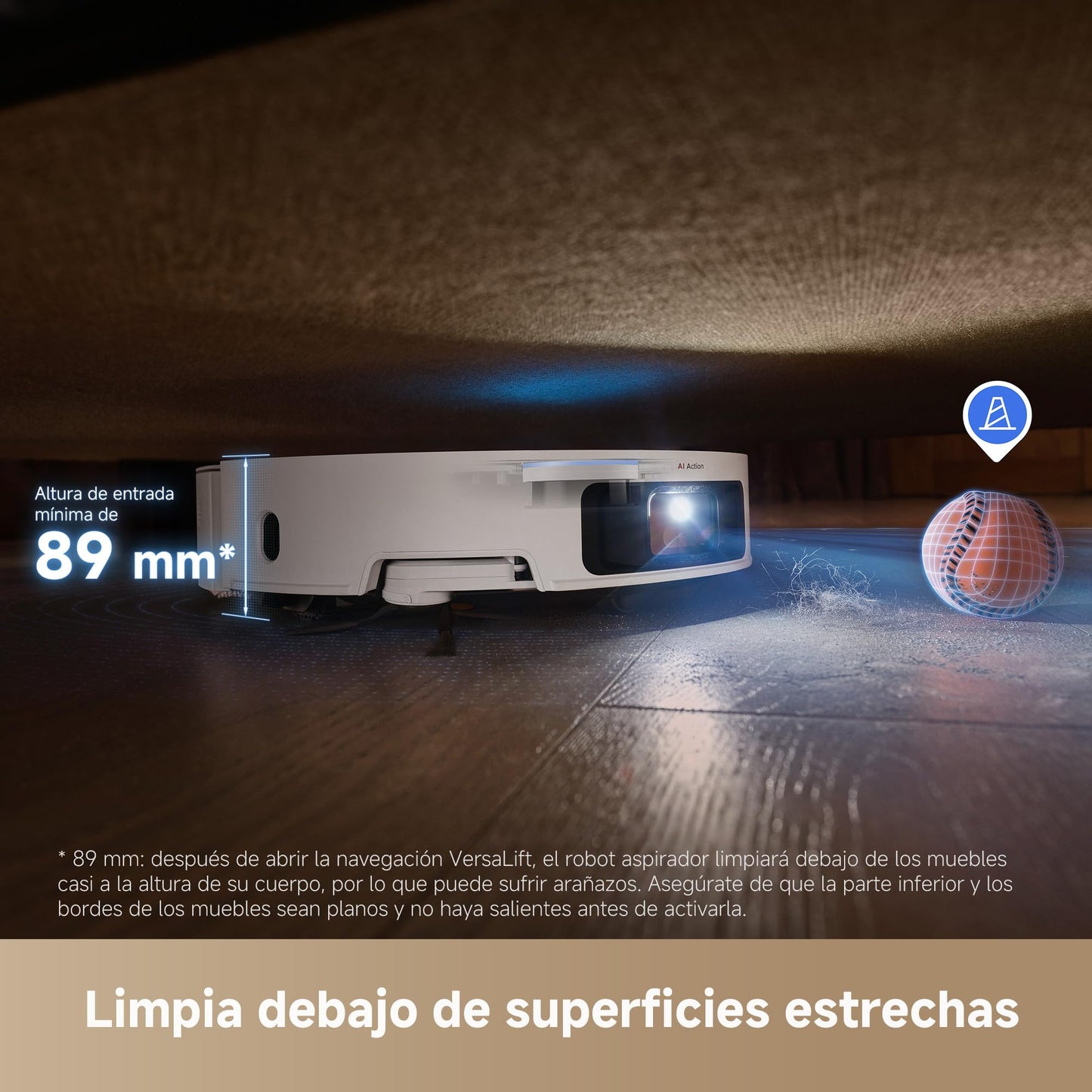 DREAME X50 Ultra Complete Robot Aspirador y Fregasuelos, Succión de 20.000 Pa, Supera Obstáculos de hasta 6 cm, Radar Inteligente, Limpieza de Esquinas y Control por App – Color Blanco